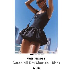 Free People workout dress- Black Dance All Day Skortsie
